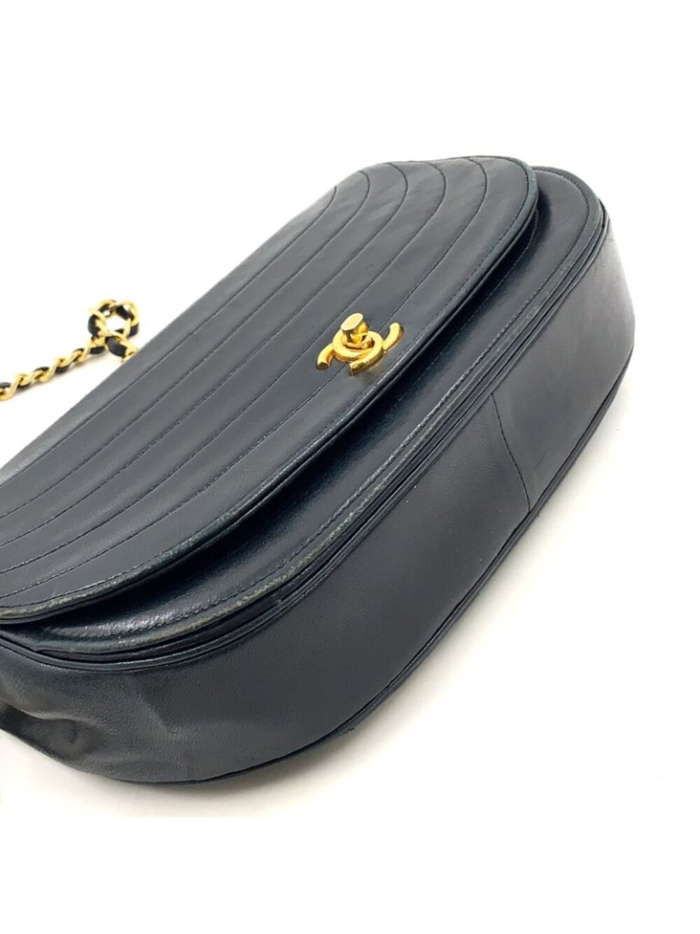 Chanel Half Moon Unknown Lambskin Black Shoulder Bag Gold - Picture 8 of 15